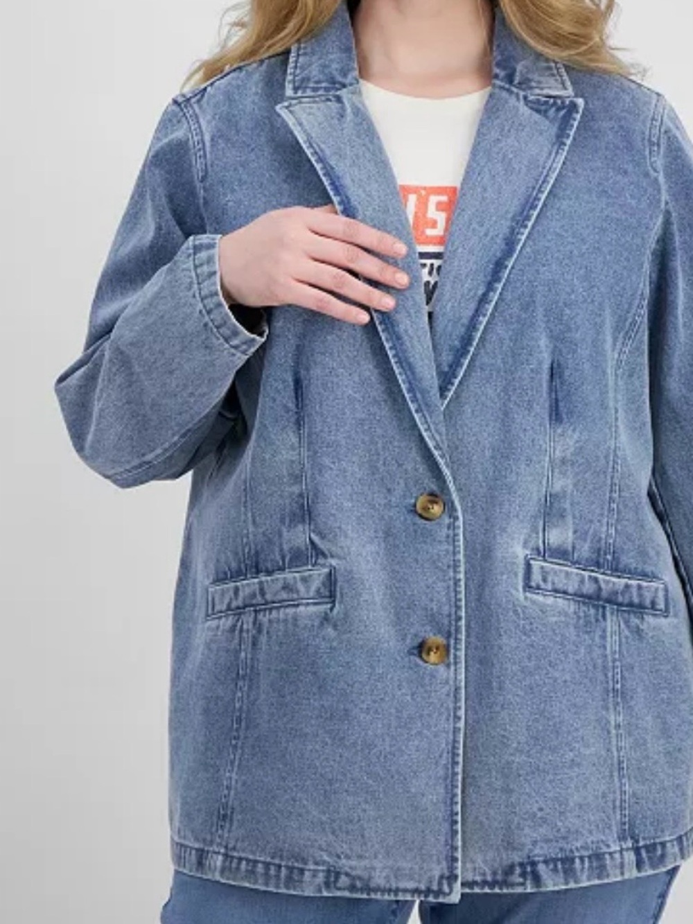 LEVI’S NWT Plus Size Light Wash Denim Blazer Jacket 3X Cotton NEW